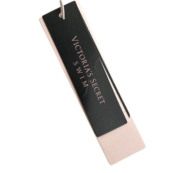 VICTORIA'S SECRET Swim Strappy Brazilian Bottom XL Black White Leopard New - Picture 5 of 6